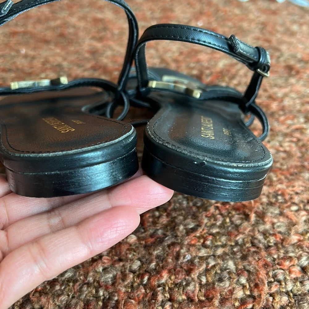SOLD❤️Authentic Saint Laurent Black Cassandra Sandal - Picture 7 of 11